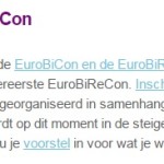 Illustration Email Newsletter Dutch Bisexual Network – Landelijk Netwerk Biseksualiteit: Nieuws uit het LNBi: EuroBiCon en EuroBiReCon (Dutch)